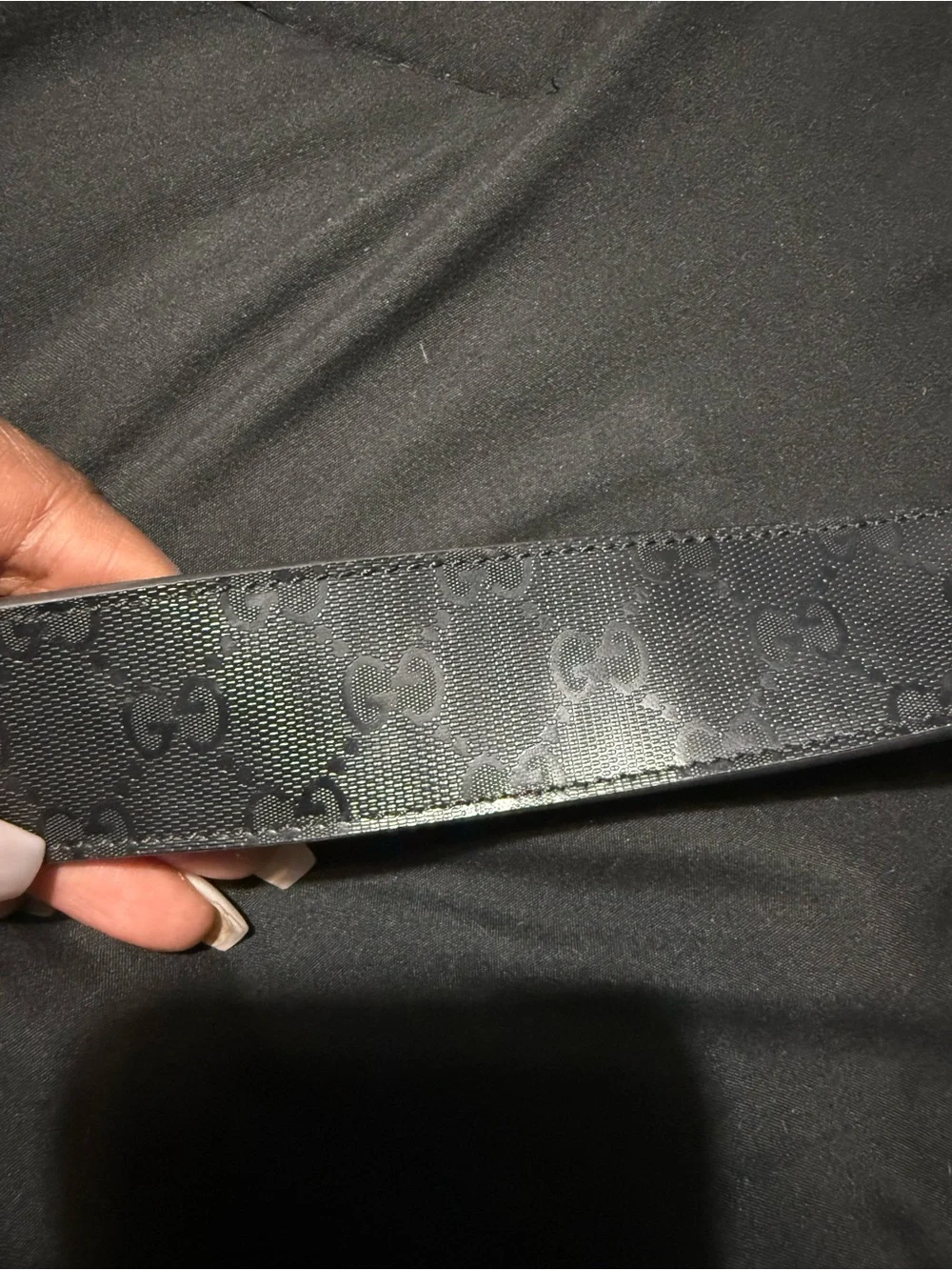 Gucci Men’s Black Interlocking G Buckle Belt
